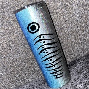 20oz skinny double insulated handmade fishing lure tumbler. Finished with epoxy